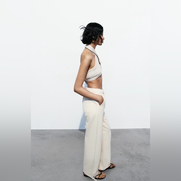 ZARA HIGH WAIST Z1975 DRAWSTRING CUFF JOGGER PANTS. SIZE M - Picture 4 of 7